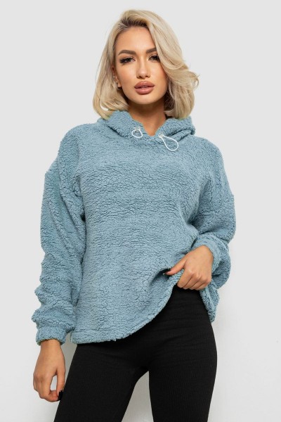 Худі жіночий однотонний з капюшоном, колір блакитний, 257R14