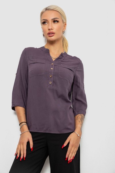 Блуза женская однотонная, цвет серый, 230R73-1