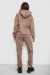 Спортивний костюм жіночий на флісі, колір темно-бежевий, 257R85 Спортивний костюм жіночий на флісі, колір темно-бежевий, 257R85