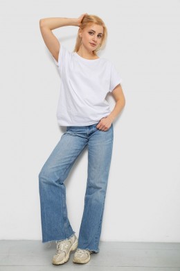 Футболка женская однотонная, цвет белый, 244R2300