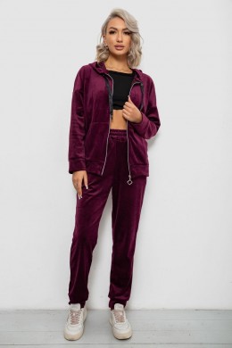 Спортивний костюм жіночий велюровий, колір сливовий, 257R4119