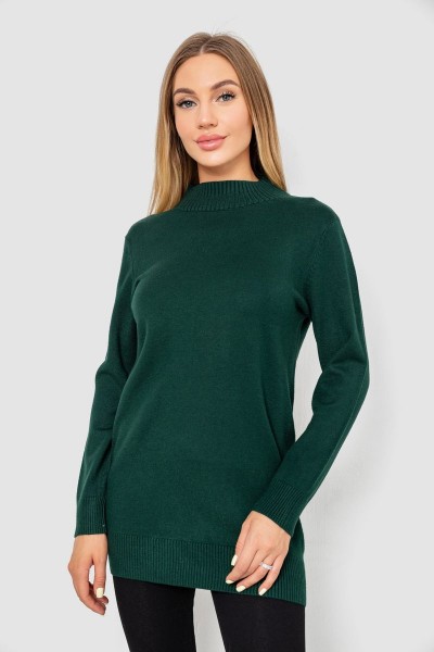 Свитер женский однотонный, цвет зеленый, 244R5550