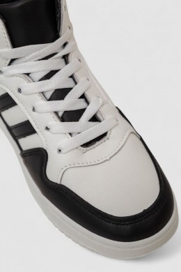 Кросівки жіночі зимові на хутрі, колір біло-чорний, 248RAD400