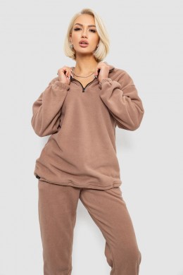 Спортивный костюм женский на флисе, цвет мокко, 241R2007