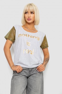 Футболка женская с принтом, цвет серый, 244R2047