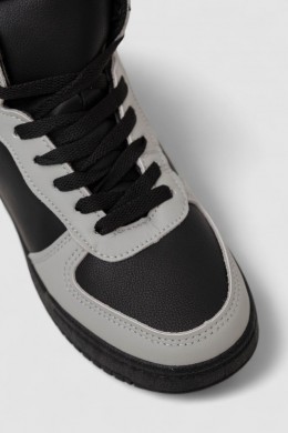 Кросівки жіночі зимові на хутрі, колір чорно-сірий, 248RAD300