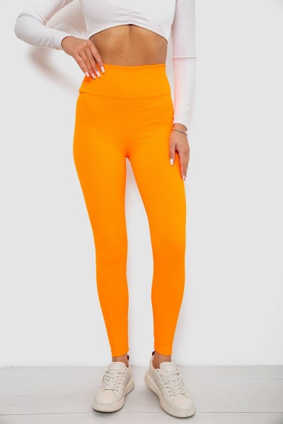 Лосини однотонні в рубчик, колір помаранчевий, 244R312-5