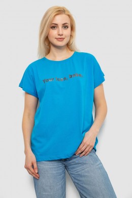 Футболка женская с принтом, цвет голубой, 244R3016