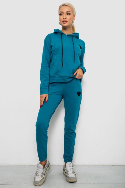 Спортивный костюм женский двухнитка, цвет бирюзовый, 214R1419-004