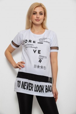 Футболка женская с принтом, цвет белый, 244R2081