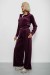 Спортивный костюм женский велюровый, цвет сливовый, 257R4125