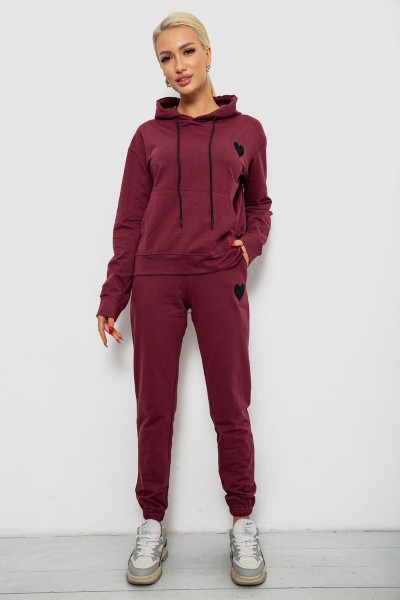 Спортивный костюм женский двухнитка, цвет сливовый, 214R1419-004