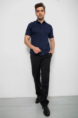 Рубашка мужская с принтом, цвет темно-синий, 214R7019