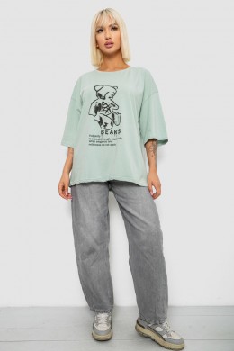 Футболка жіноча з принтом, колір оливковий, 244R2029-5
