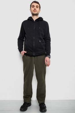 Спортивные штаны мужские однотонные на поларфлисе, цвет хаки, 257R21