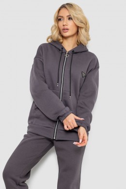 Спортивный костюм женский на флисе на молнии, цвет серый, 247R1060