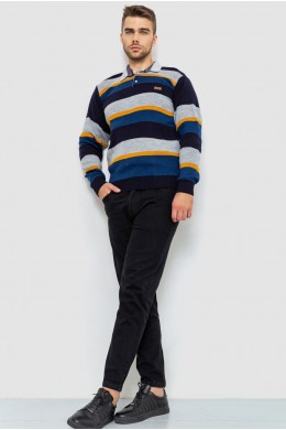 Свитер-обманка мужской, цвет серо-синий, 161R901