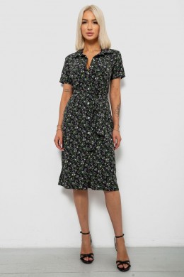 Платье женское с принтом софт  -уценка, цвет черный, 257R175-1-U-1