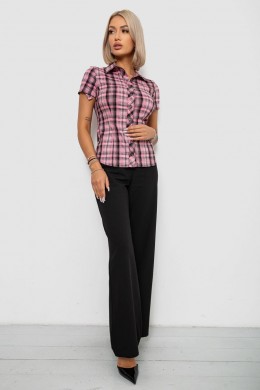 Сорочка жіноча в клітку повсякденна, колір рожевий, 230R062