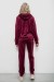 Спортивный костюм женский велюровый, цвет бордовый, 257R4119