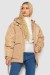 Куртка жіноча демісезонна з поясом, колір бежевий, 207R2023 Куртка жіноча демісезонна з поясом, колір бежевий, 207R2023