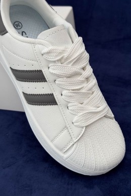 Кроссовки женские демисезонные, цвет бело-серый, 248RBK10