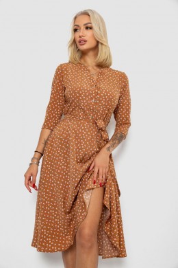 Платье софт с принтом, цвет коричневый, 230R1011-5