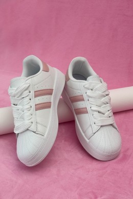 Кроссовки женские демисезонные, цвет бело-розовый, 248RBK10