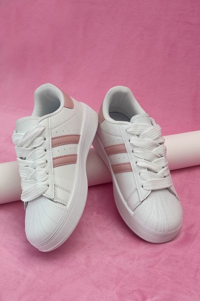 Кроссовки женские демисезонные, цвет бело-розовый, 248RBK10