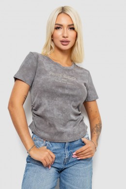 Футболка женская с принтом, цвет серый, 221R3308