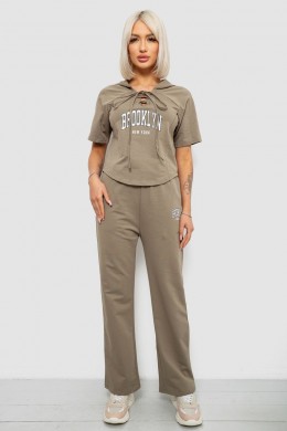 Спортивний костюм жіночий, колір хакі, 221R106