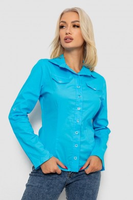 Сорочка жіноча однотонна, колір блакитний, 230R068-2
