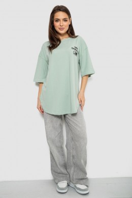 Футболка женская с принтом, цвет светло-оливковый, 244R2030