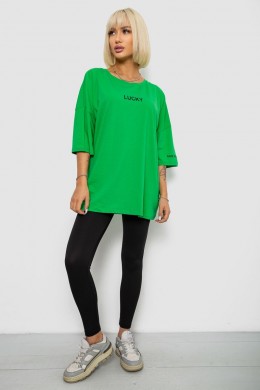 Футболка женская с принтом, цвет зеленый, 244R2019