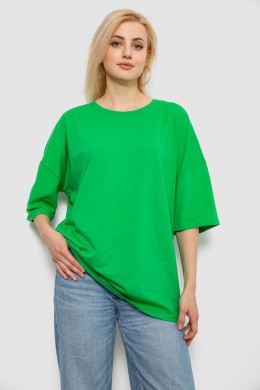 Футболка женская однотонная, цвет зеленый, 244R2023