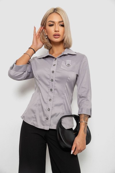 Рубашка классическая в полоску, цвет серый, 230R645