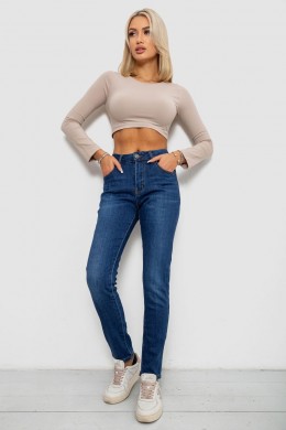 Джинси жіночі на флісі, колір синій, 244RVE952