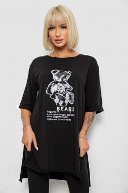 Футболка женская с принтом, цвет черный, 244R2018