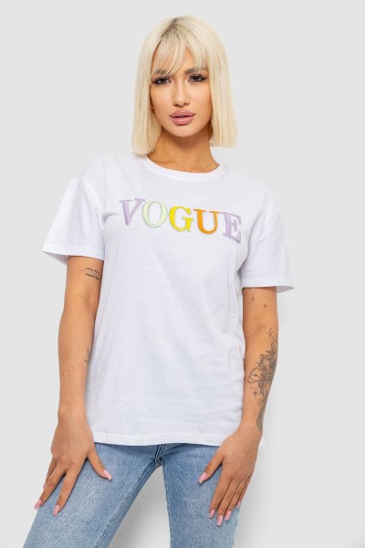 Футболка жіноча з принтом, колір білий, 244R4022