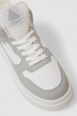 Кросівки жіночі зимові на хутрі, колір біло-сірий, 248RLM50