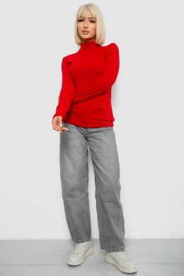 Гольф женский однотонный в рубчик, цвет красный, 257R101