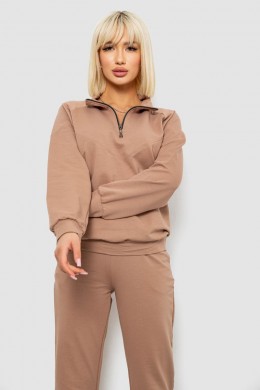 Спортивный костюм женский однотонный, цвет мокко, 244R1069AG