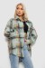 Рубашка женская в клетку, цвет серо-оранжевый, 257R505 Рубашка женская в клетку, цвет серо-оранжевый, 257R505