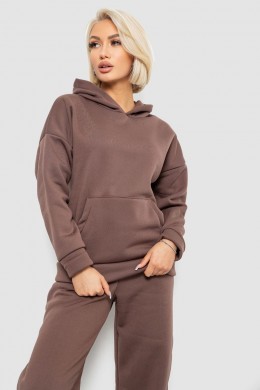Спортивный костюм женский на флисе, цвет коричневый, 257R87
