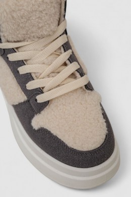 Кроссовки женские зимние на меху хайтопы, цвет серый, 248RLM30