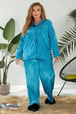 Пижама женская в горох, цвет голубой, 257R333