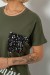 Футболка жіноча з принтом, колір хакі, 244R2057