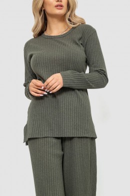 Костюм жіночий в рубчик повсякденний, колір хакі, 238R57415