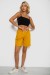 Шорти жіночі однотонні, колір гірчичний, 238R57820 Шорти жіночі однотонні, колір гірчичний, 238R57820