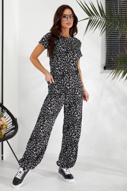Костюм женский повседневный с принтом, цвет черный, 257R815-2